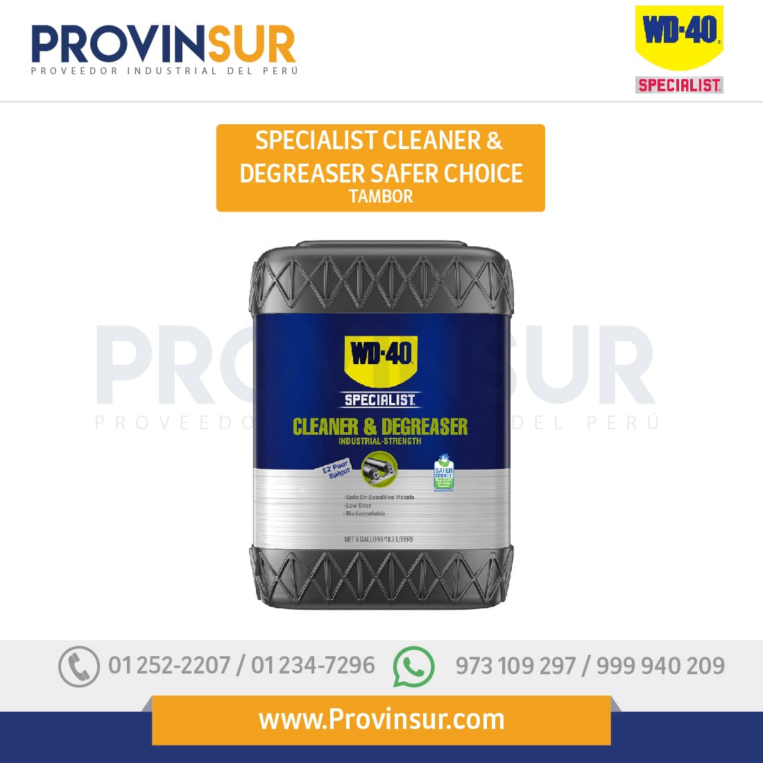 Limpiador y Desengrasante Líquido a Base de Agua Tambor WD 40 1 Limpiador y Desengrasante Líquido a Base de Agua Tambor WD 40