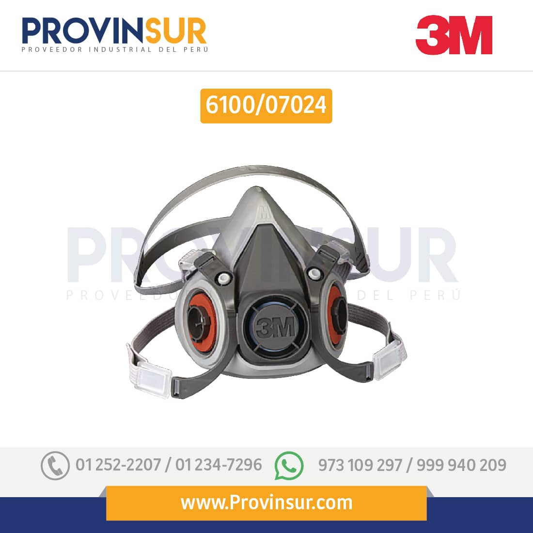 Respirador Media Mascara 6100 3M 1 Respirador Media Mascara 6100 3M
