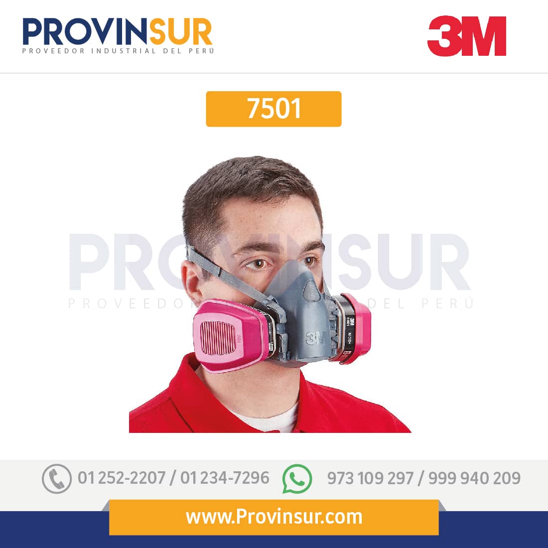 Respirador Media Cara 7501 3M 2 Respirador Media Cara 7501 3M