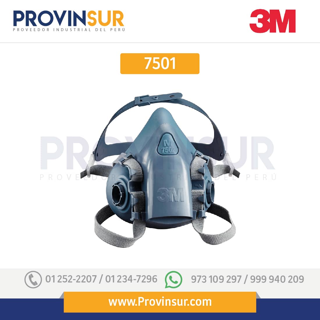Respirador Media Cara 7501 3M 1 Respirador Media Cara 7501 3M