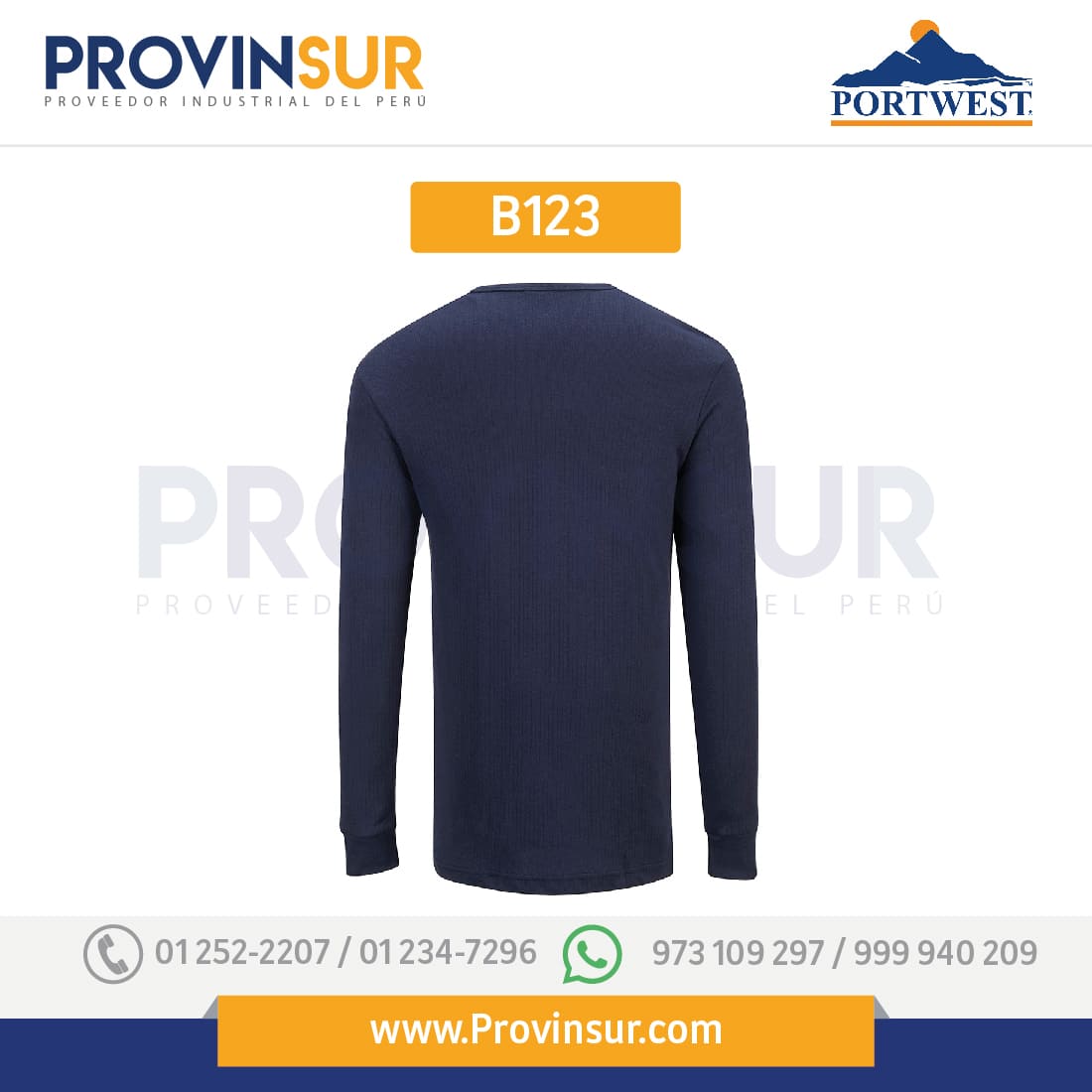 Camiseta térmica de manga larga B123 Portwest 6 Camiseta térmica de manga larga B123 Portwest