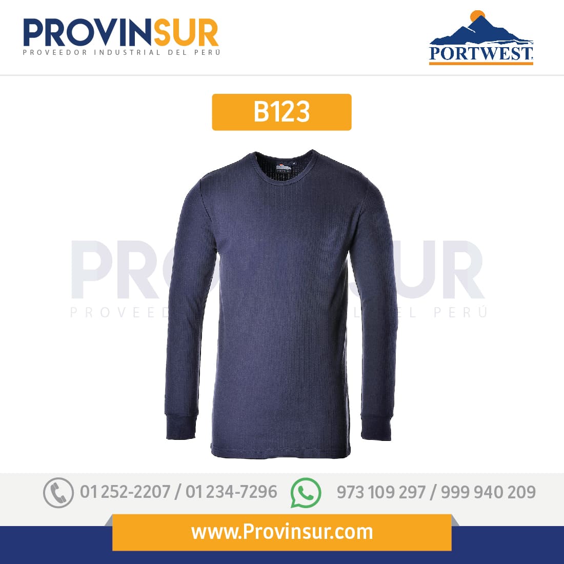 Camiseta térmica de manga larga B123 Portwest 3 Camiseta térmica de manga larga B123 Portwest