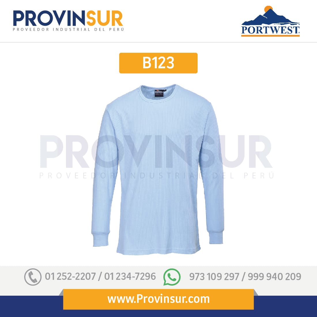 Camiseta térmica de manga larga B123 Portwest 4 Camiseta térmica de manga larga B123 Portwest