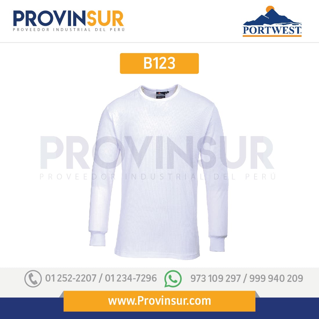 Camiseta térmica de manga larga B123 Portwest 2 Camiseta térmica de manga larga B123 Portwest