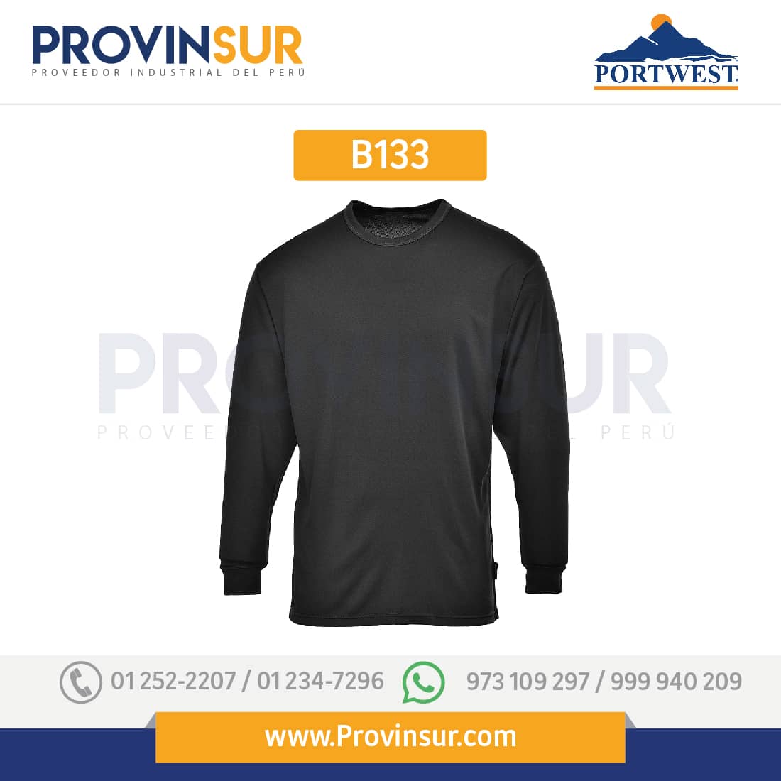 Camiseta térmica Base Layer B133 Portwest 1 Camiseta térmica Base Layer B133 Portwest