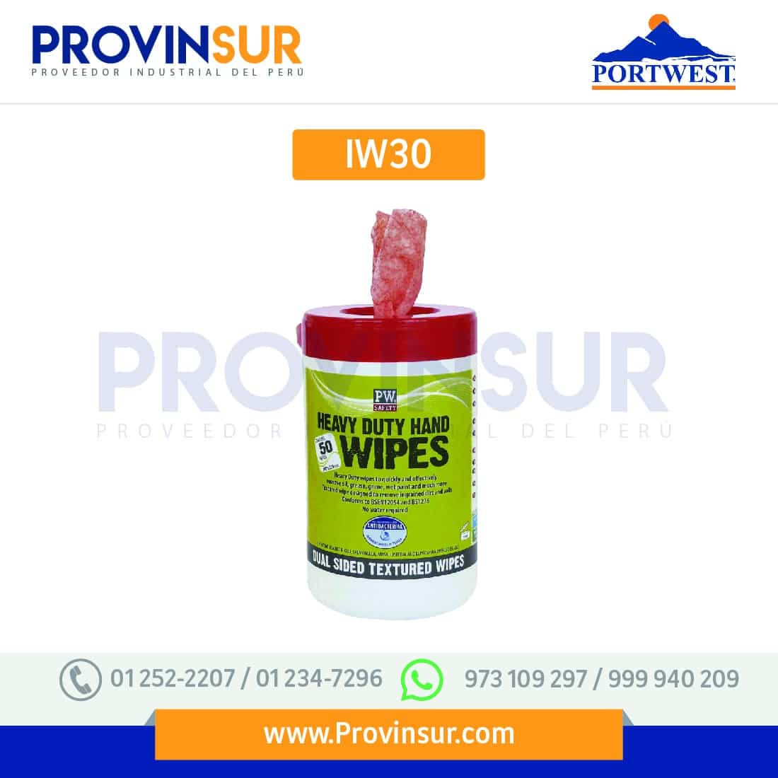 Toallitas Heavy Duty IW30 Portwest 1 Toallitas Heavy Duty IW30 Portwest