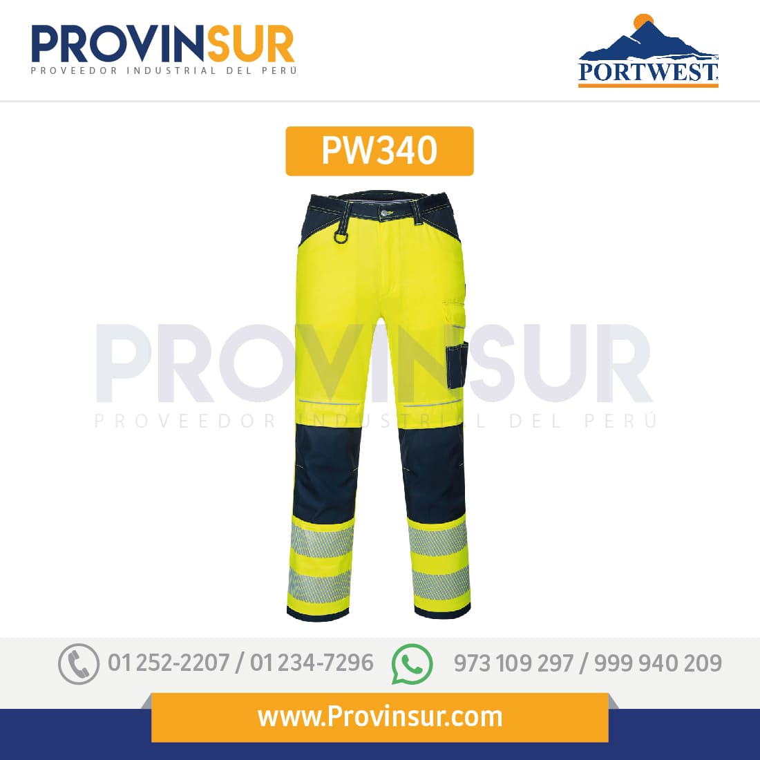 Pantalones de trabajo de alta visibilidad PW3 PW340 Portwest 7 Pantalones de trabajo de alta visibilidad PW3 PW340 Portwest