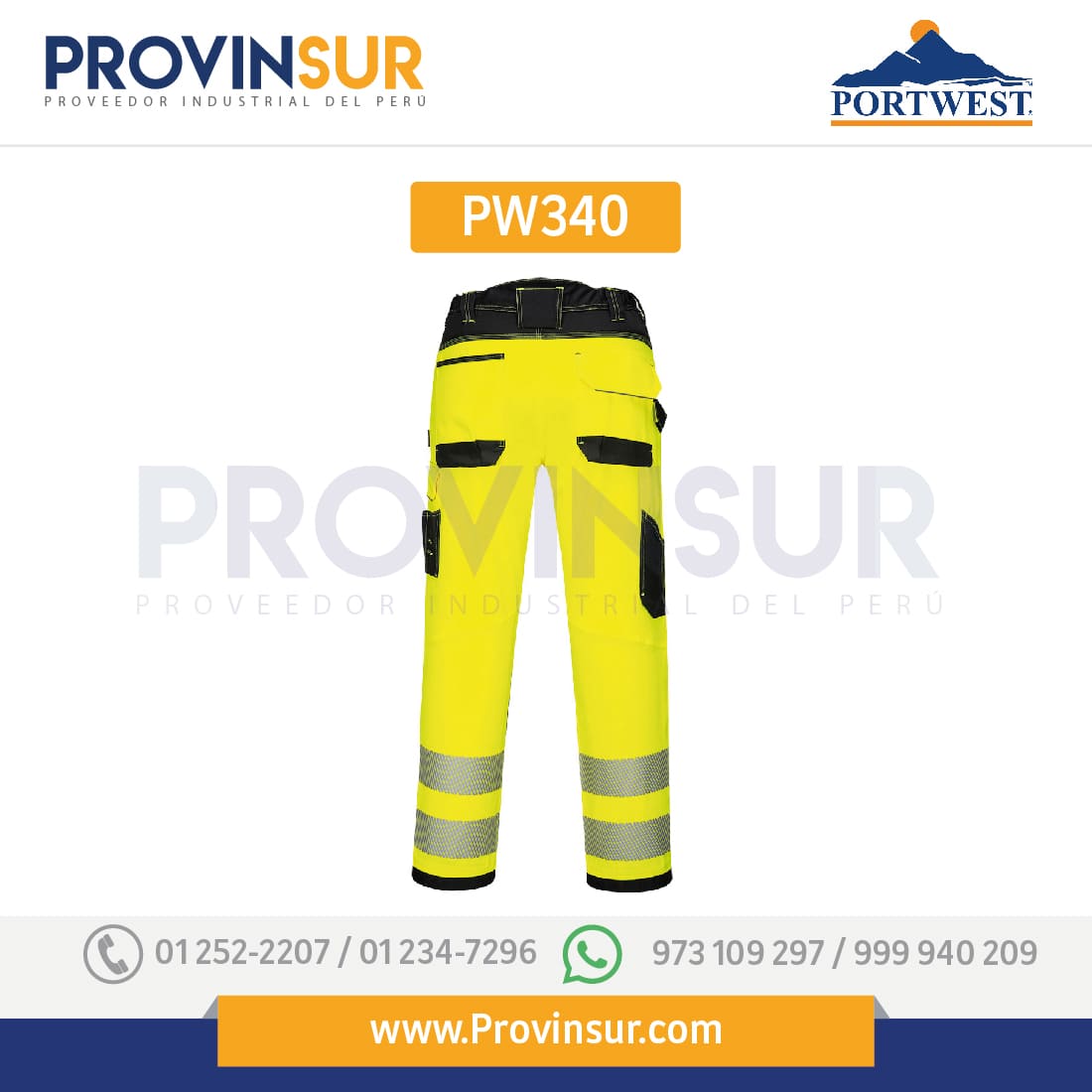 Pantalones de trabajo de alta visibilidad PW3 PW340 Portwest 6 Pantalones de trabajo de alta visibilidad PW3 PW340 Portwest