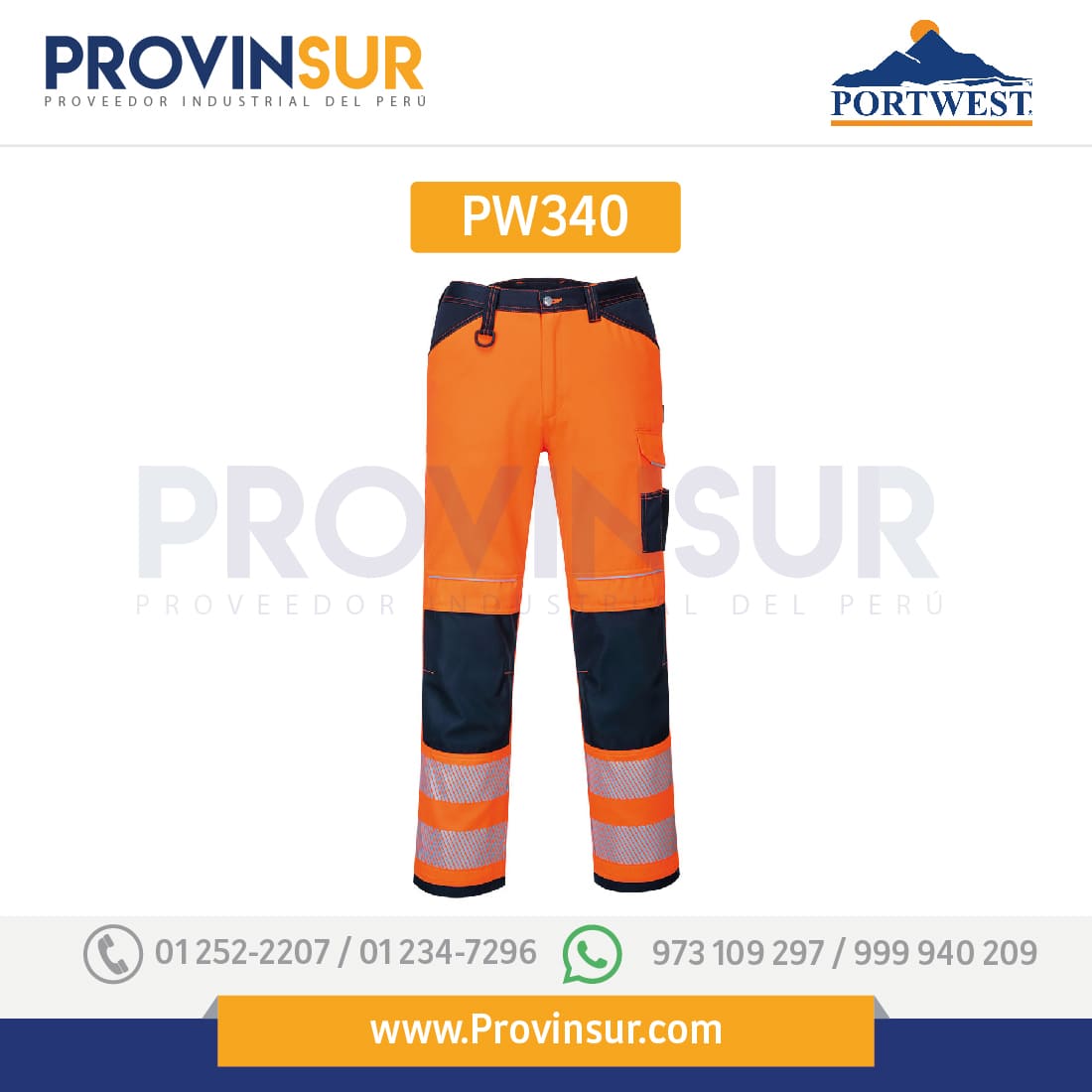 Pantalones de trabajo de alta visibilidad PW3 PW340 Portwest 3 Pantalones de trabajo de alta visibilidad PW3 PW340 Portwest