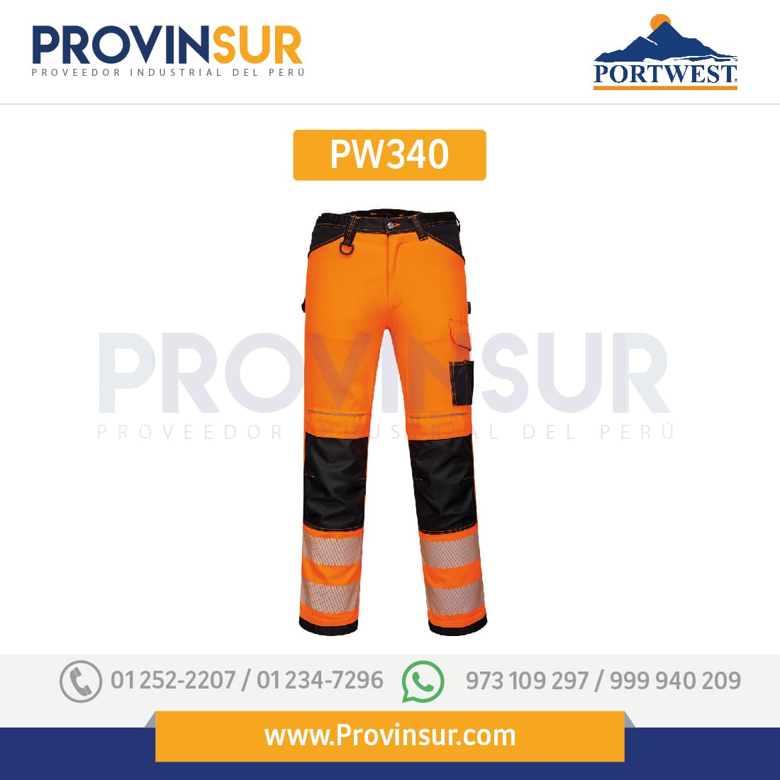 Pantalones de trabajo de alta visibilidad PW3 PW340 Portwest 1 Pantalones de trabajo de alta visibilidad PW3 PW340 Portwest
