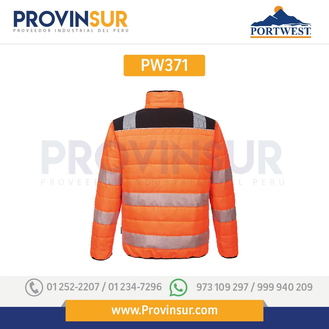 Chaqueta acolchada de alta visibilidad PW3 PW371 Portwest 2 Chaqueta acolchada de alta visibilidad PW3 PW371 Portwest