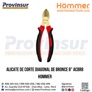 ALICATE DE CORTE DIAGONAL DE BRONCE 8" ACBR8 HOMMER