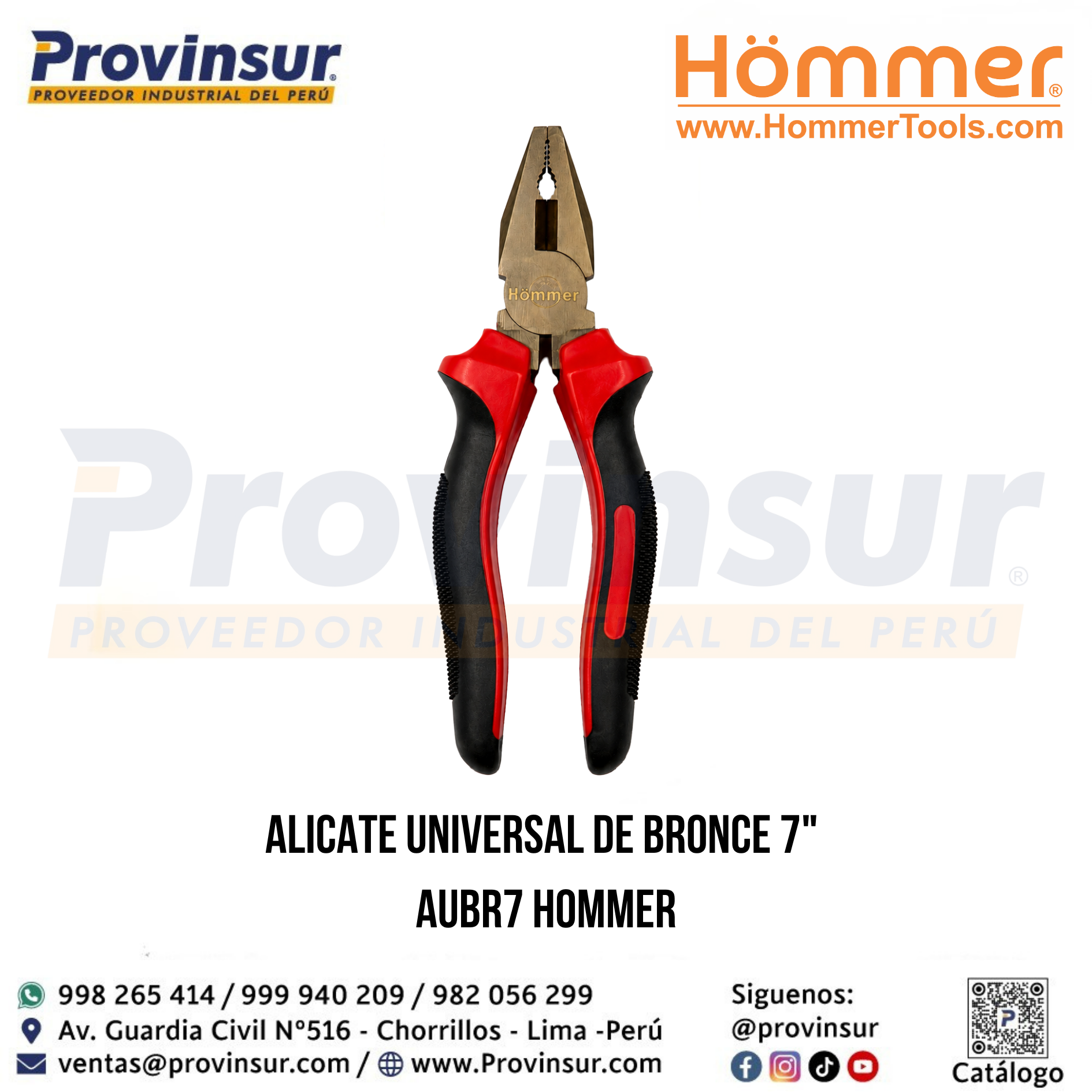 ALICATE UNIVERSAL DE BRONCE 7" AUBR7 HOMMER 1 ALICATE UNIVERSAL DE BRONCE 7" AUBR7 HOMMER