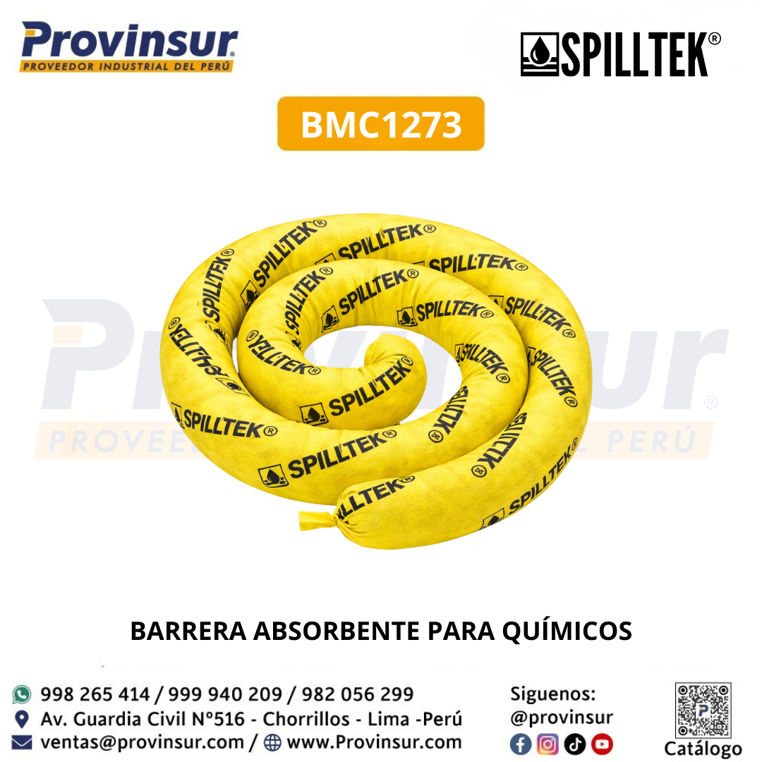 BARRERA ABSORBENTE PARA QUÍMICOS BMC1273 SPILLTEK 1 BARRERA ABSORBENTE PARA QUÍMICOS BMC1273 SPILLTEK