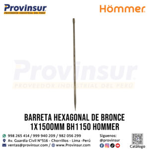 Inicio Nuevo 31 BARRETA HEXAGONAL DE BRONCE 1"X1500mm BH1150 HOMMER