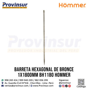 Inicio Nuevo 34 BARRETA HEXAGONAL DE BRONCE 1"X1800mm BH1180 HOMMER