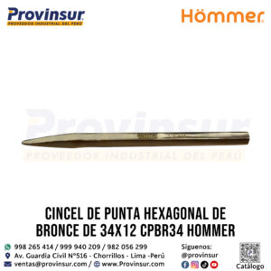 Inicio Nuevo 32 CINCEL DE PUNTA HEXAGONAL DE BRONCE DE 3/4"X12" CPBR34 HOMMER