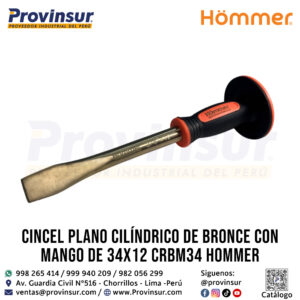 Inicio Nuevo 34 CINCEL PLANO CILINDRICO DE BRONCE CON MANGO DE 3/4"X12" CRBM34 HOMMER