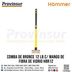 COMBA DE BRONCE 12 LB C/M FIBRA DE VIDRIO HBR12 HOMMER