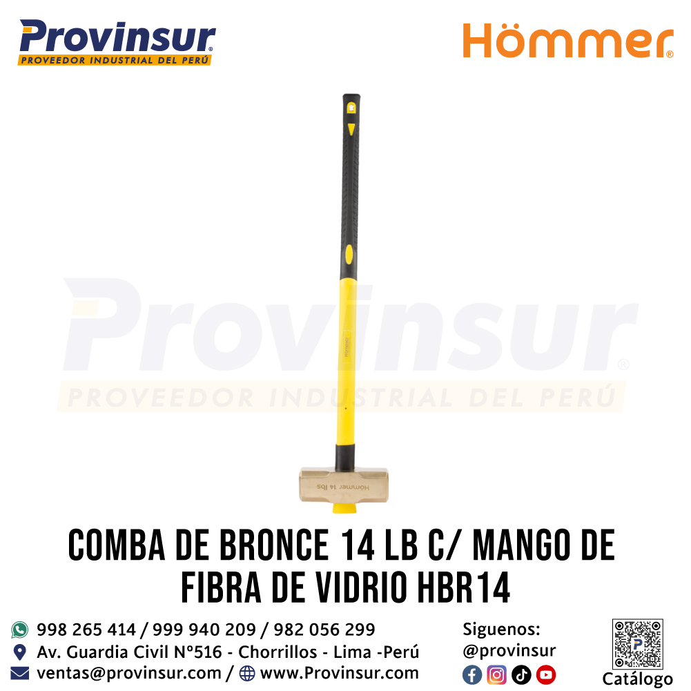 COMBA DE BRONCE 14 LB C/M FIBRA DE VIDRIO HBR14 HOMMER 2 COMBA DE BRONCE 14 LB C/M FIBRA DE VIDRIO HBR14 HOMMER