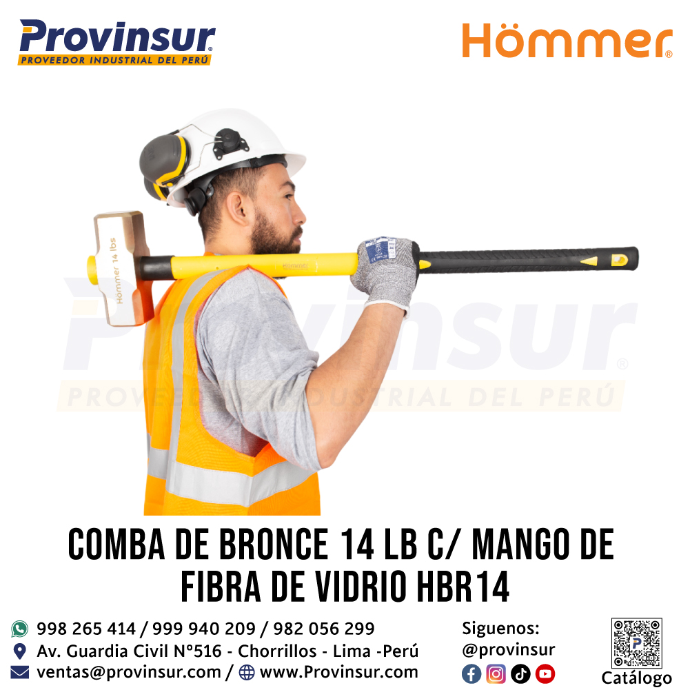 COMBA DE BRONCE 14 LB C/M FIBRA DE VIDRIO HBR14 HOMMER 3 COMBA DE BRONCE 14 LB C/M FIBRA DE VIDRIO HBR14 HOMMER