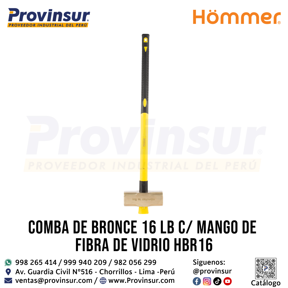 COMBA DE BRONCE 16 LB C/M FIBRA DE VIDRIO HBR16 HOMMER 2 COMBA DE BRONCE 16 LB C/M FIBRA DE VIDRIO HBR16 HOMMER