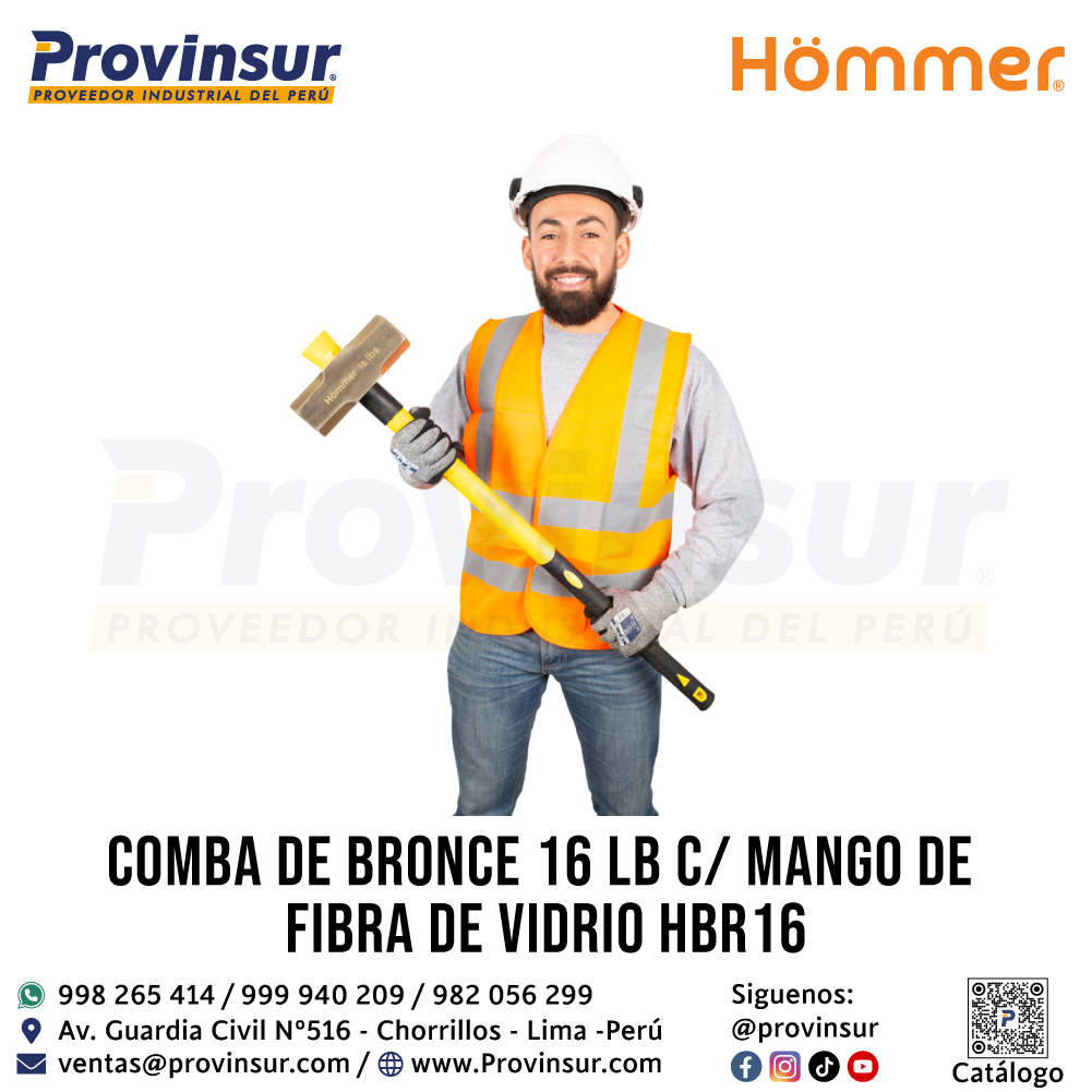 COMBA DE BRONCE 16 LB C/M FIBRA DE VIDRIO HBR16 HOMMER 3 COMBA DE BRONCE 16 LB C/M FIBRA DE VIDRIO HBR16 HOMMER