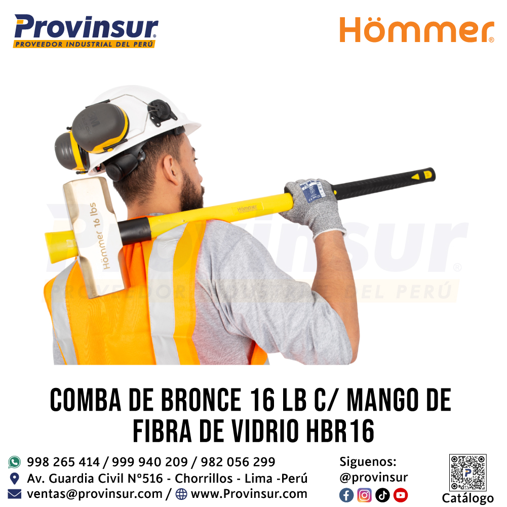 COMBA DE BRONCE 16 LB C/M FIBRA DE VIDRIO HBR16 HOMMER 4 COMBA DE BRONCE 16 LB C/M FIBRA DE VIDRIO HBR16 HOMMER