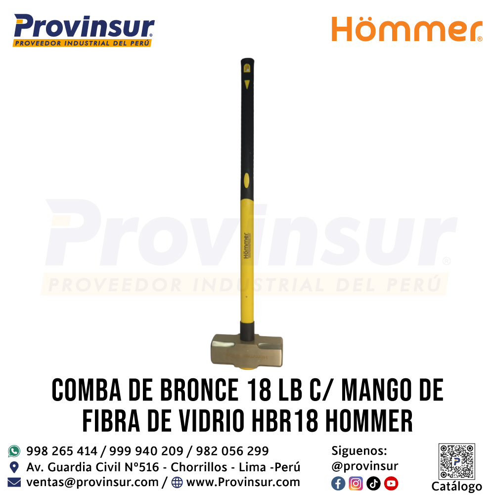 COMBA DE BRONCE 18 LB C/M FIBRA DE VIDRIO HBR18 HOMMER 2 COMBA DE BRONCE 18 LB C/M FIBRA DE VIDRIO HBR18 HOMMER