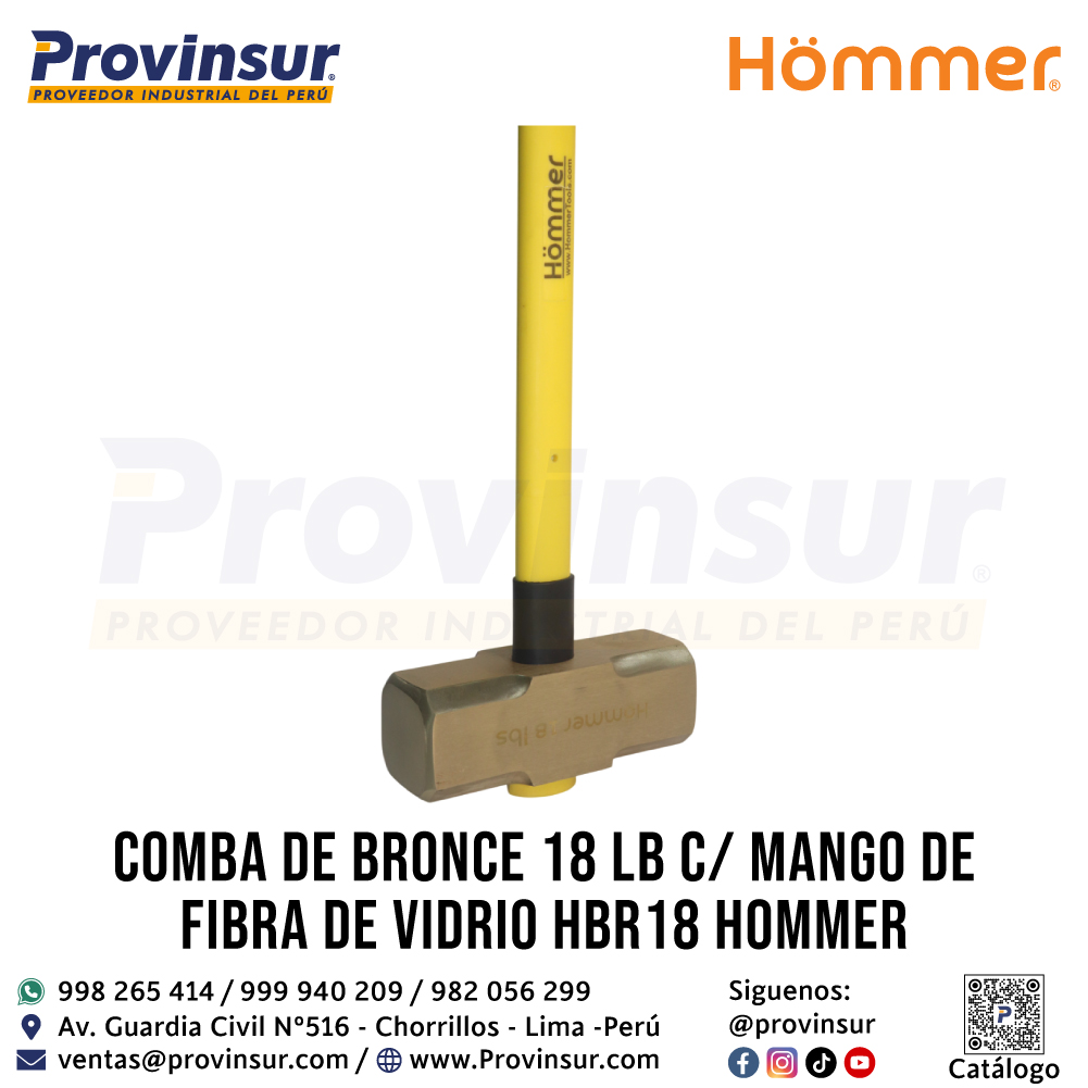 COMBA DE BRONCE 18 LB C/M FIBRA DE VIDRIO HBR18 HOMMER 1 COMBA DE BRONCE 18 LB C/M FIBRA DE VIDRIO HBR18 HOMMER