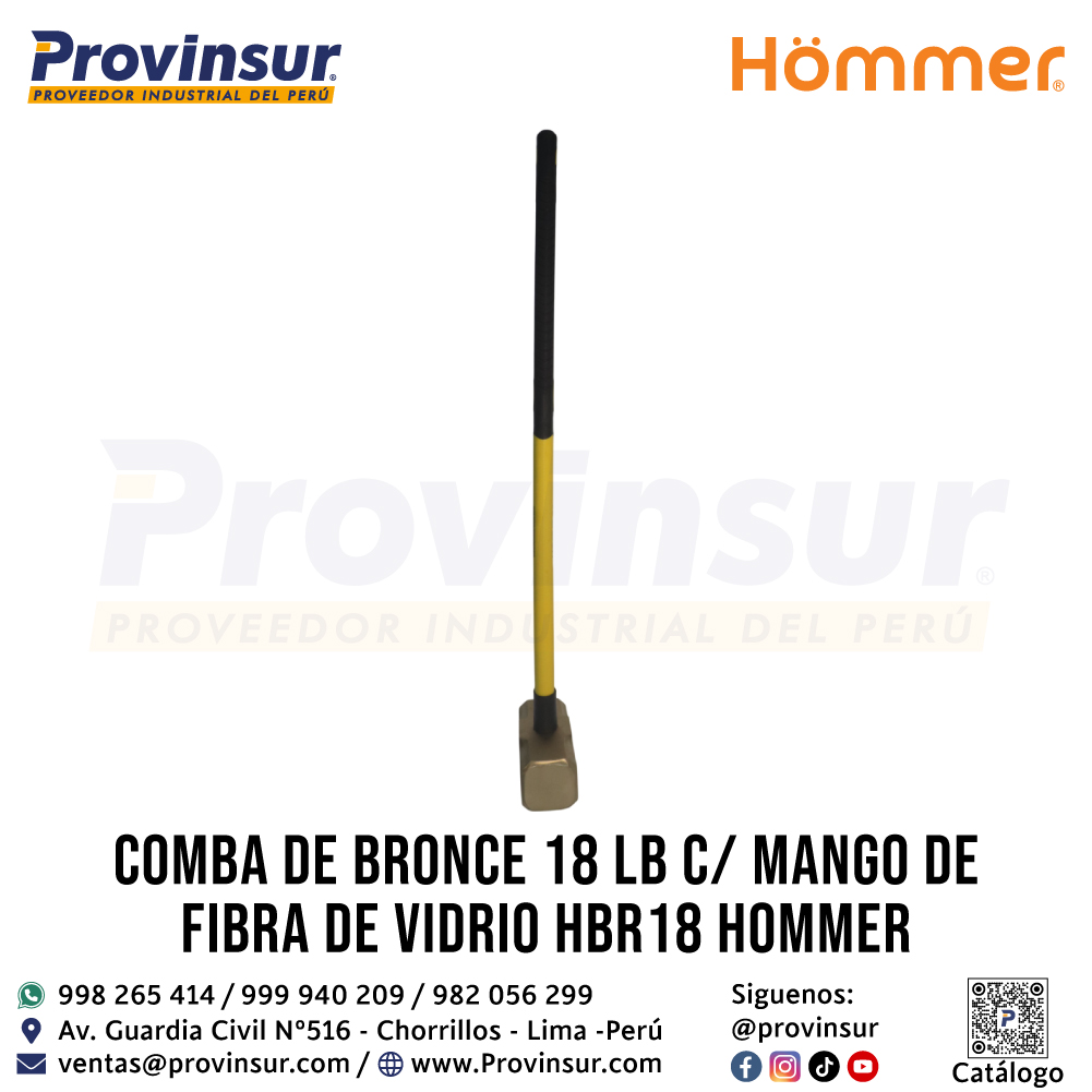 COMBA DE BRONCE 18 LB C/M FIBRA DE VIDRIO HBR18 HOMMER 3 COMBA DE BRONCE 18 LB C/M FIBRA DE VIDRIO HBR18 HOMMER