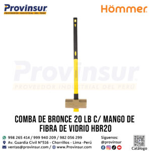 COMBA DE BRONCE 20 LB C/M FIBRA DE VIDRIO HBR20 HOMMER