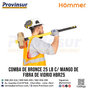 COMBA DE BRONCE 25 LB C/M FIBRA DE VIDRIO HBR25  HOMMER