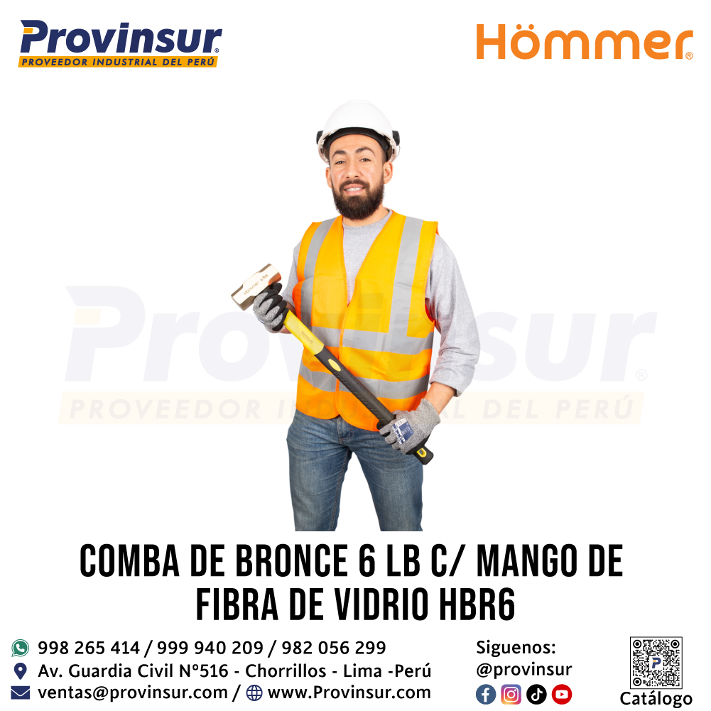 COMBA DE BRONCE 6 LB C/M FIBRA DE VIDRIO HBR6 HOMMER 4 COMBA DE BRONCE 6 LB C/M FIBRA DE VIDRIO HBR6 HOMMER