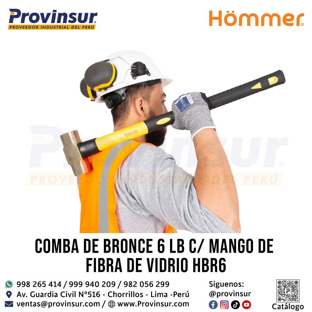 COMBA DE BRONCE 6 LB C/M FIBRA DE VIDRIO HBR6 HOMMER 5 COMBA DE BRONCE 6 LB C/M FIBRA DE VIDRIO HBR6 HOMMER