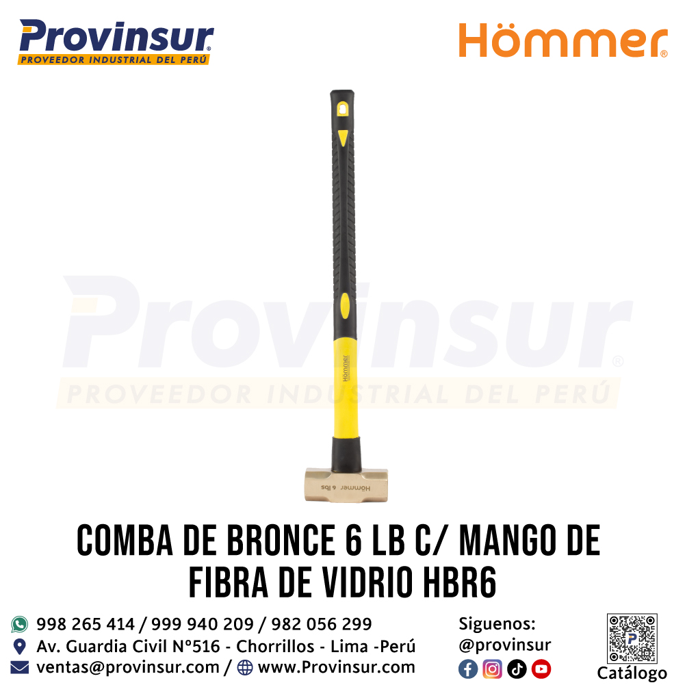 COMBA DE BRONCE 6 LB C/M FIBRA DE VIDRIO HBR6 HOMMER 1 COMBA DE BRONCE 6 LB C/M FIBRA DE VIDRIO HBR6 HOMMER