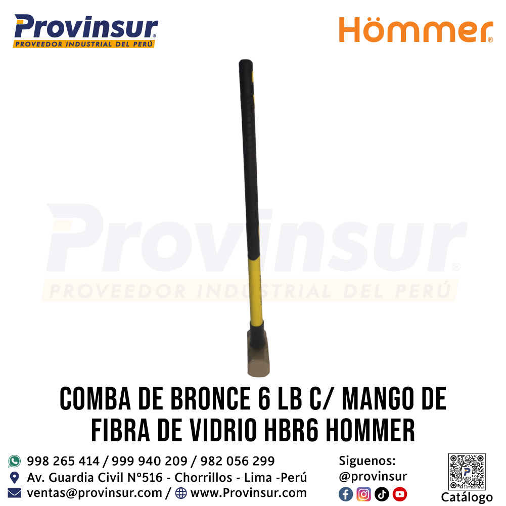 COMBA DE BRONCE 6 LB C/M FIBRA DE VIDRIO HBR6 HOMMER 3 COMBA DE BRONCE 6 LB C/M FIBRA DE VIDRIO HBR6 HOMMER