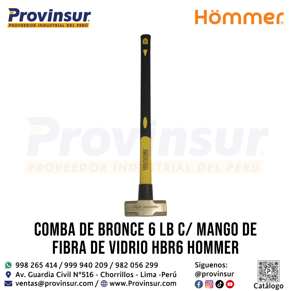 COMBA DE BRONCE 6 LB C/M FIBRA DE VIDRIO HBR6 HOMMER 2 COMBA DE BRONCE 6 LB C/M FIBRA DE VIDRIO HBR6 HOMMER