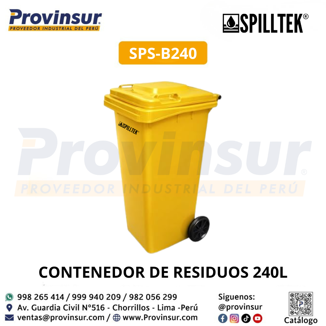 CONTENEDOR DE RESIDUOS 240L SPS-B240 SPILLTEK 1 CONTENEDOR DE RESIDUOS 240L SPS-B240 SPILLTEK