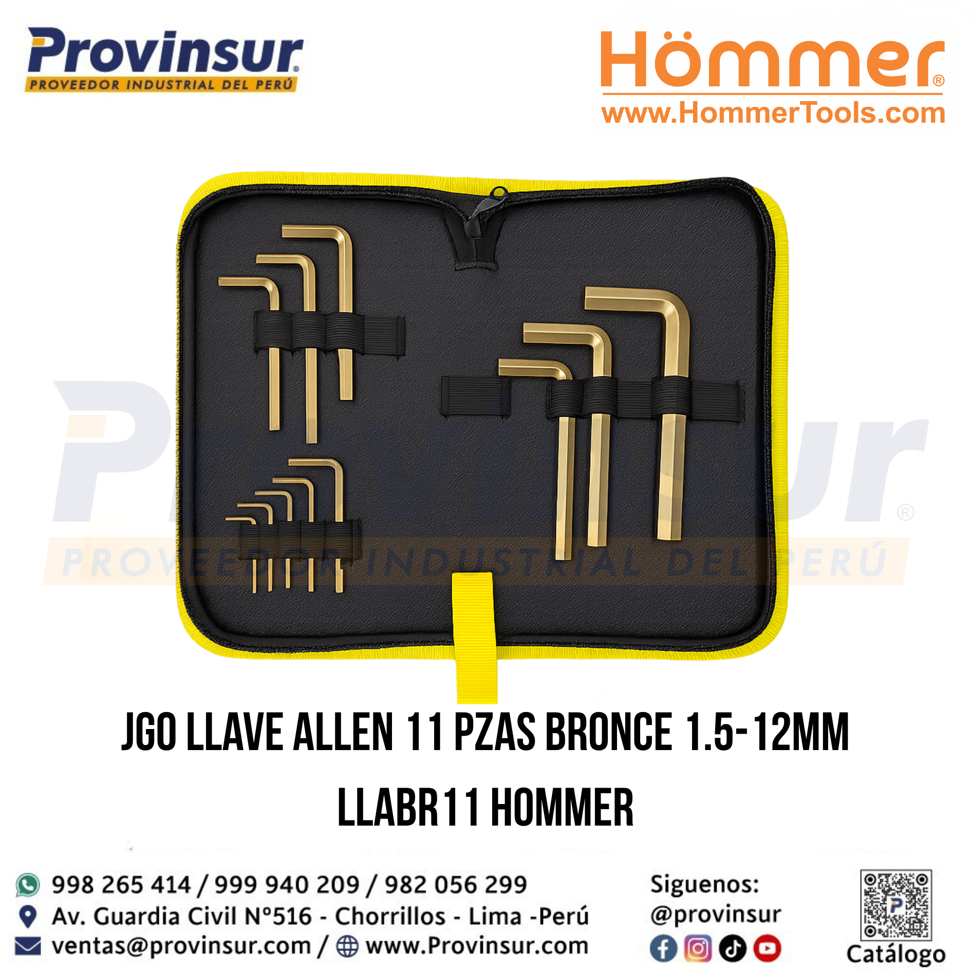 JGO LLAVE ALLEN 11 PZAS BRONCE 1.5-12MM LLABR11 HOMMER 1 JGO LLAVE ALLEN 11 PZAS BRONCE 1.5-12MM LLABR11 HOMMER