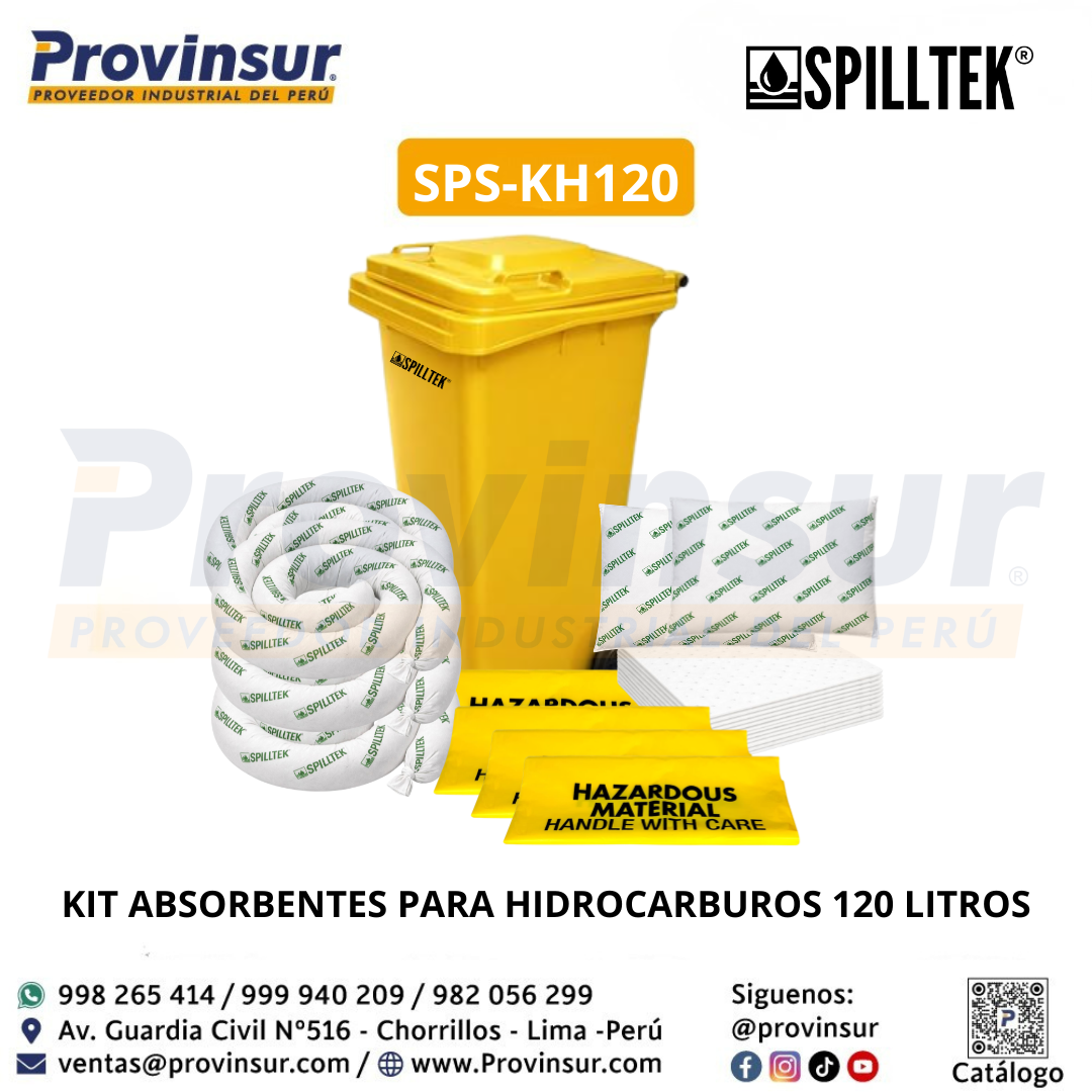 KIT ABSORBENTES PARA HIDROCARBUROS 120 LITROS SPS-KH120 1 KIT ABSORBENTES PARA HIDROCARBUROS 120 LITROS SPS-KH120