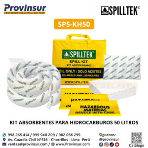 KIT ABSORBENTES PARA HIDROCARBUROS 50 LITROS SPS-KH50