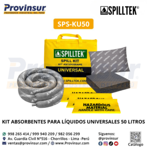 KIT ABSORBENTES PARA LÍQUIDOS UNIVERSALES 50 LITROS SPS-KU50