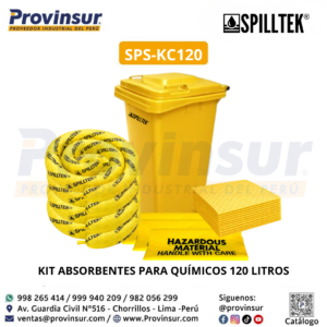 KIT ABSORBENTES PARA QUÍMICOS 120 LITROS SPS-KC120