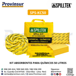 KIT ABSORBENTES PARA QUÍMICOS 50 LITROS SPS-KC50