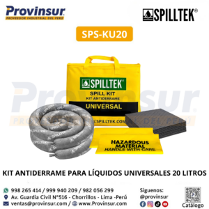 KIT ANTIDERRAME PARA LÍQUIDOS UNIVERSALES 20 LITROS SPS-KU20