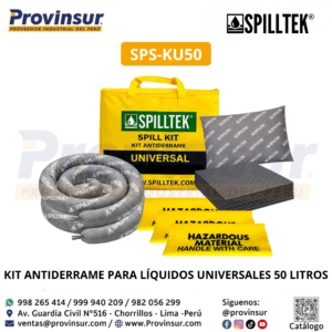 KIT ANTIDERRAME PARA LÍQUIDOS UNIVERSALES 50 LITROS SPS-KU50