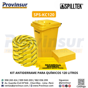 KIT ANTIDERRAME PARA QUÍMICOS 120 LITROS SPS-KC120