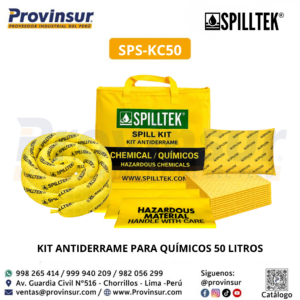 KIT ANTIDERRAME PARA QUÍMICOS 50 LITROS SPS-KC50