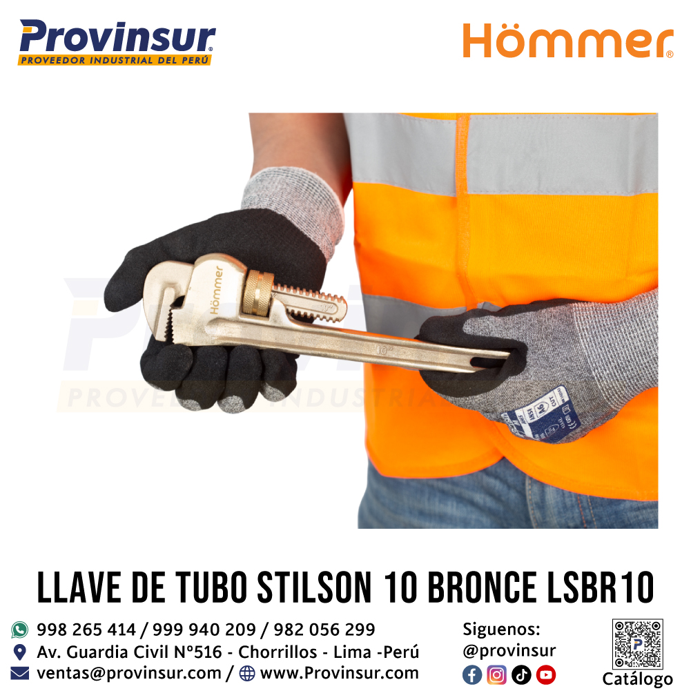 LLAVE DE TUBO STILSON 10" BRONCE LSBR10 HOMMER 3 LLAVE DE TUBO STILSON 10" BRONCE LSBR10 HOMMER